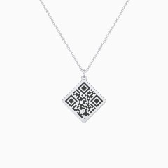 Your QR Code Business Website Simple Promotional Gold Plated Necklace |  Zazzle